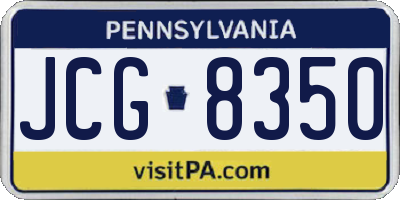 PA license plate JCG8350
