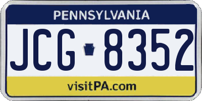 PA license plate JCG8352