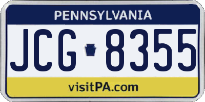 PA license plate JCG8355