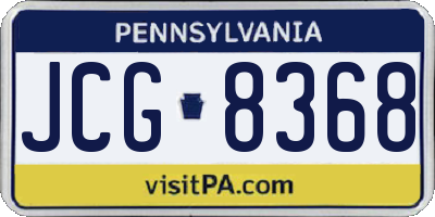 PA license plate JCG8368