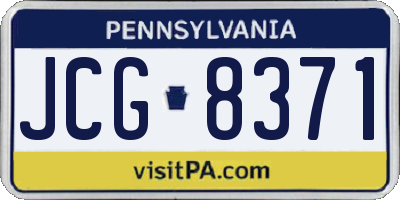 PA license plate JCG8371