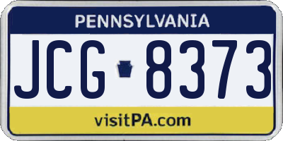PA license plate JCG8373