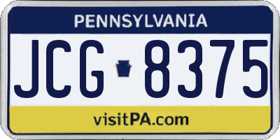 PA license plate JCG8375