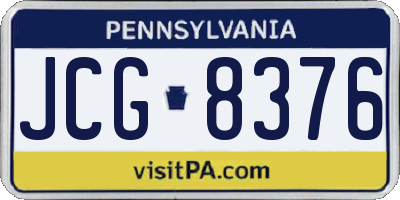 PA license plate JCG8376