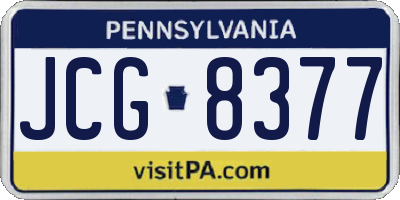 PA license plate JCG8377