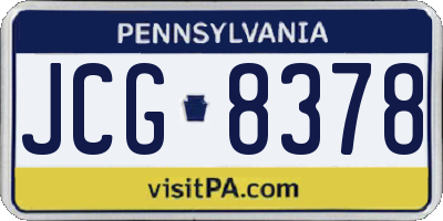 PA license plate JCG8378