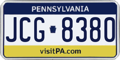 PA license plate JCG8380