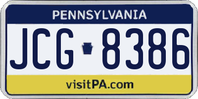 PA license plate JCG8386