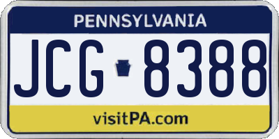 PA license plate JCG8388