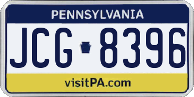 PA license plate JCG8396