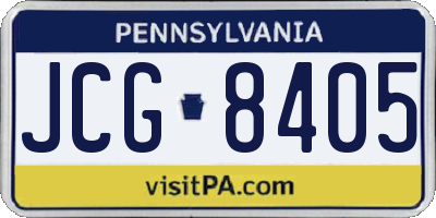 PA license plate JCG8405