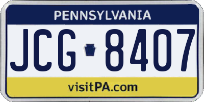 PA license plate JCG8407