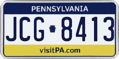 PA license plate JCG8413