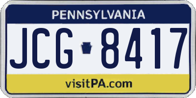 PA license plate JCG8417