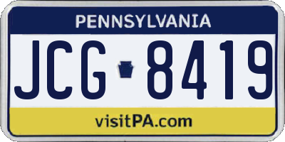 PA license plate JCG8419