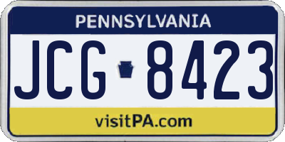 PA license plate JCG8423