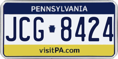 PA license plate JCG8424