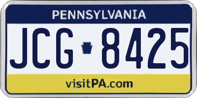 PA license plate JCG8425