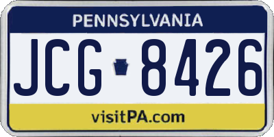 PA license plate JCG8426