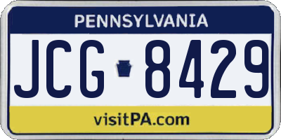 PA license plate JCG8429