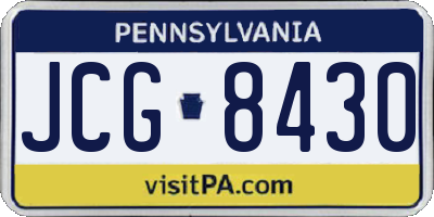 PA license plate JCG8430