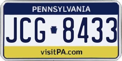 PA license plate JCG8433