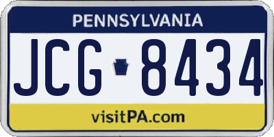 PA license plate JCG8434