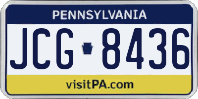 PA license plate JCG8436