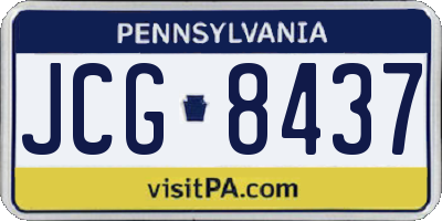 PA license plate JCG8437