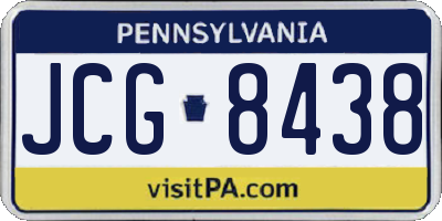 PA license plate JCG8438