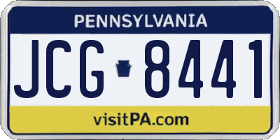 PA license plate JCG8441
