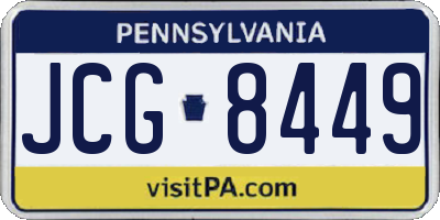 PA license plate JCG8449