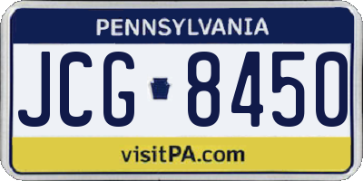 PA license plate JCG8450