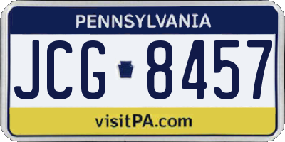 PA license plate JCG8457