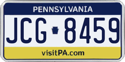 PA license plate JCG8459