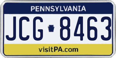 PA license plate JCG8463