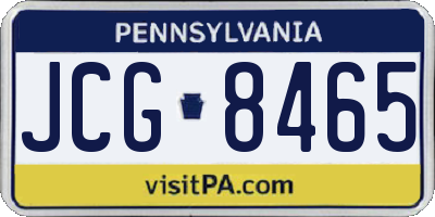 PA license plate JCG8465