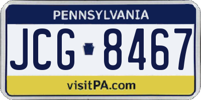 PA license plate JCG8467