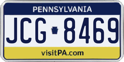 PA license plate JCG8469