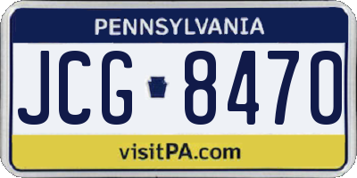 PA license plate JCG8470