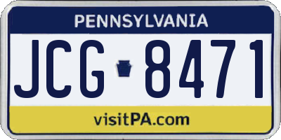 PA license plate JCG8471