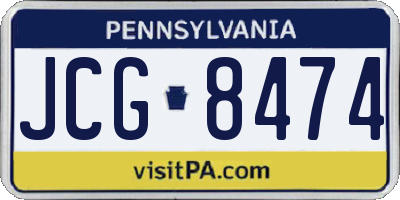 PA license plate JCG8474