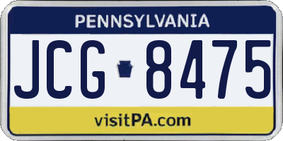 PA license plate JCG8475