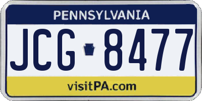 PA license plate JCG8477