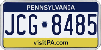 PA license plate JCG8485