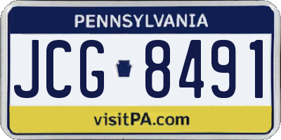 PA license plate JCG8491