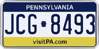 PA license plate JCG8493