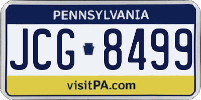 PA license plate JCG8499