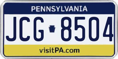 PA license plate JCG8504