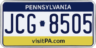 PA license plate JCG8505